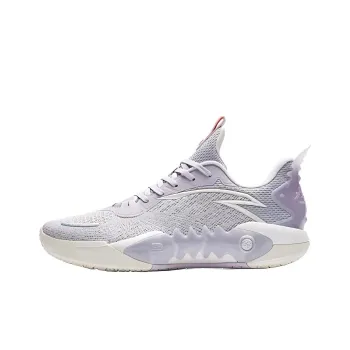 ANTA Basketball Shoes Men Low Top Gray Purple