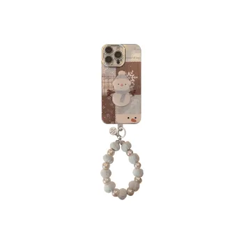 QIZHENG TPU Material Snowman Plaid Patchwork Phone Case Compatible With Apple 16 Pro Max/15/14/13/12/11