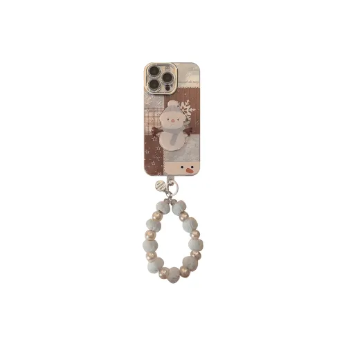 QIZHENG TPU Material Snowman Plaid Patchwork Phone Case Compatible With Apple 16 Pro Max/15/14/13/12/11