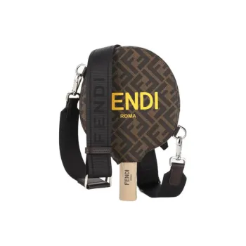 FENDI Calfskin Table Tennis Bag Crossbody Bag Men's Brown