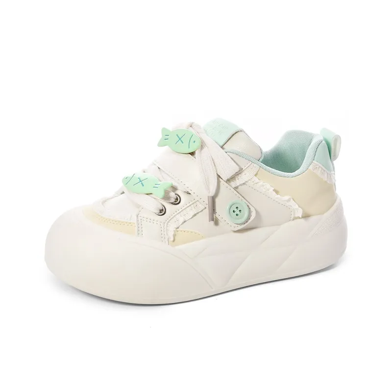 Lovely You Wear-resistant And Lightweight Low-Top Skateboard Shoes Women's Yellow Green-7