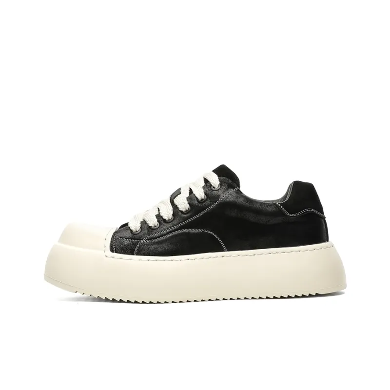 Chi Wolf Anti Slip Wear Resistant Low Top Skateboard Shoes Men's Black-0