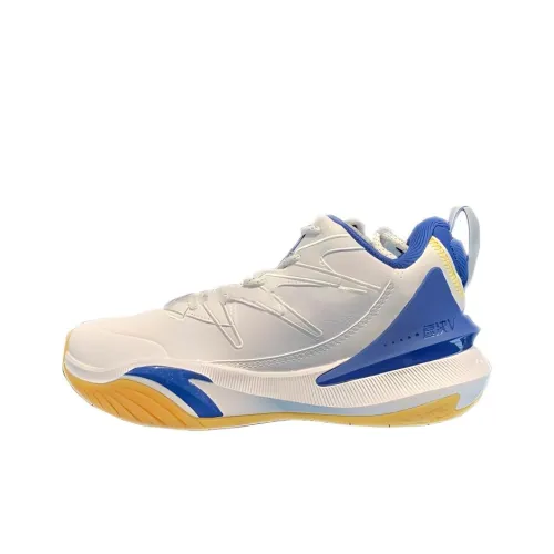 Anta The Dagger 5 Cushioned Slip-Resistant Abrasion-Resistant Low-Top Performance Basketball Shoes Men's White Blue