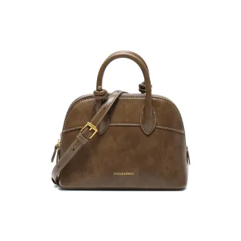 BELLE Artificial Leather Dome Bag Handbag Trumpets Women's Brown