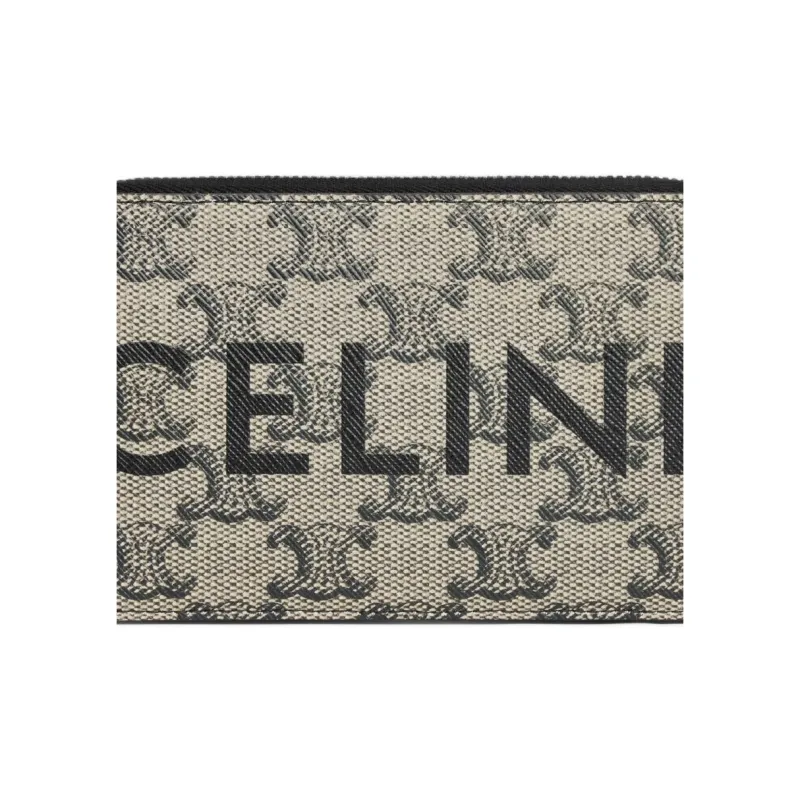 CELINE Triomphe Canvas One Shoulder Crossbody Clutches Unisex Light Brown-4