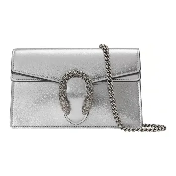 GUCCI Dionysus Leather Crossbody Bag, Shoulder Bag Women's Silver
