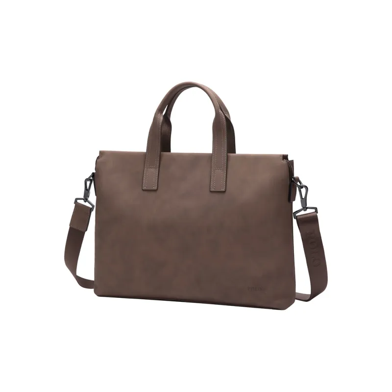 POLO Cow Leather Briefcases Large Size Men's Black Gray Color/Brown-9