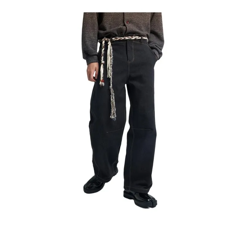 SAME FLOW Casual Pants Unisex Navy Blue-2