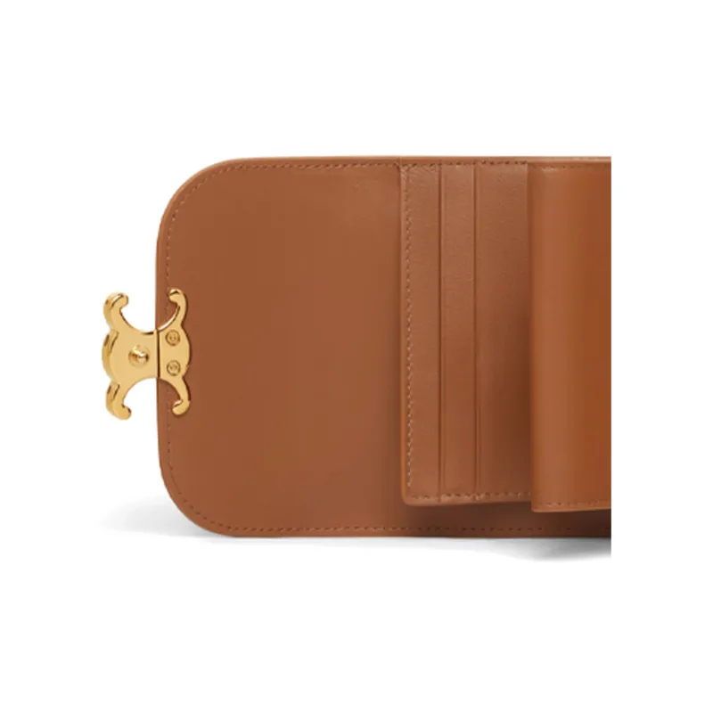 CELINE Triumphal Arch Denim Fabric Wallet Women's Marine Blue-4