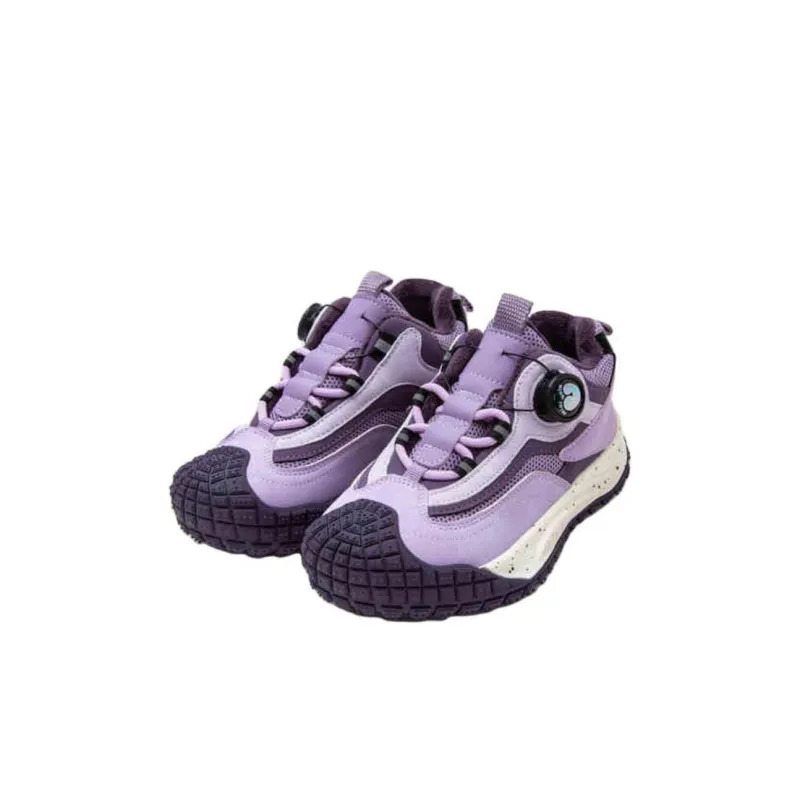 Mini Bala Slip-Resistant Anti-Kick Water-Resistant Warm Low-Top Kids' Running Shoes Purple Children Aged 3-7 Years Old-1