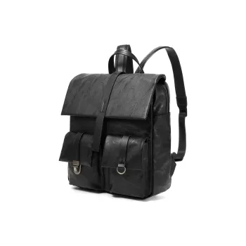 Yawei Kuroda PU Backpack Unisex Black