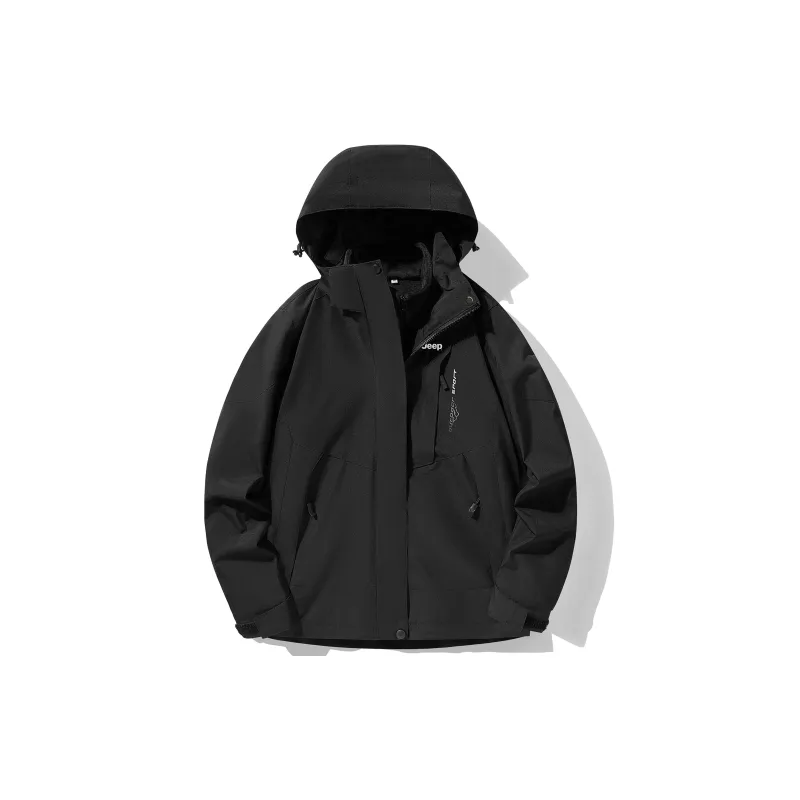 Jeep Water Resistant Windproof Breathable Wear Resistant Warm Windbreaker Jacket Unisex-2