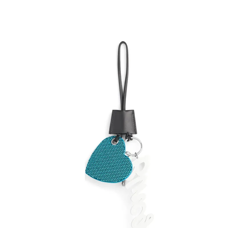 Balenciaga Cow Leather Bag Charm Bag Accessory Women's Black & Turquoise-1