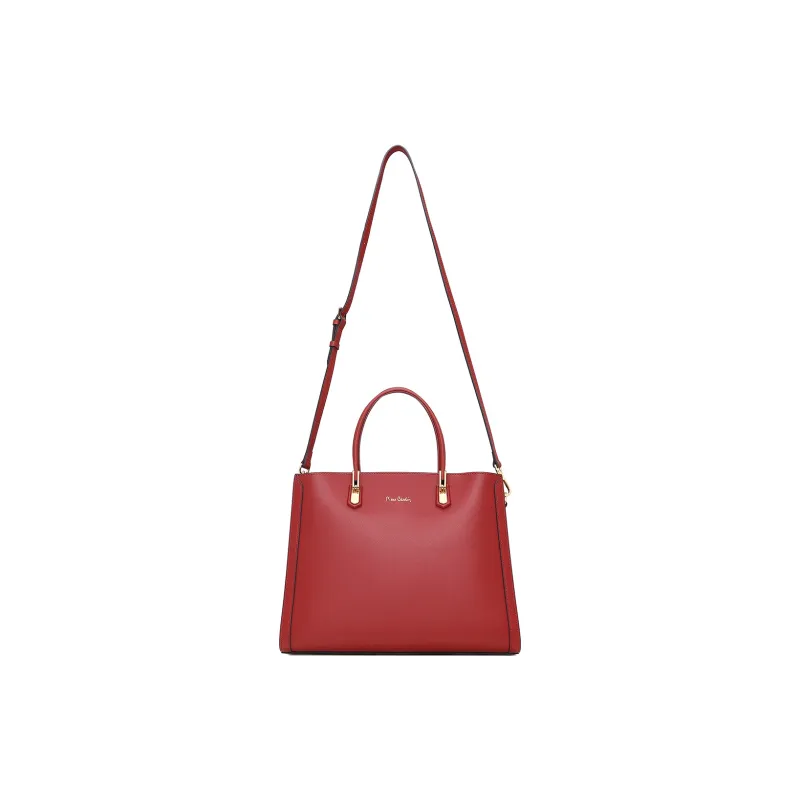 PIERRE CARDIN Genuine Leather Cow Leather Shoulder Bag Crossbody Tote Regular Women's Red/Khaki-2