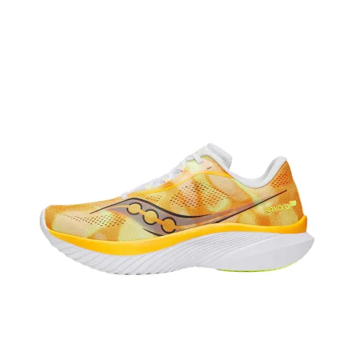 Saucony Kinvara 15 Anti Slip Wear Resistant Low Top Running Shoes Unisex Orange Yellow