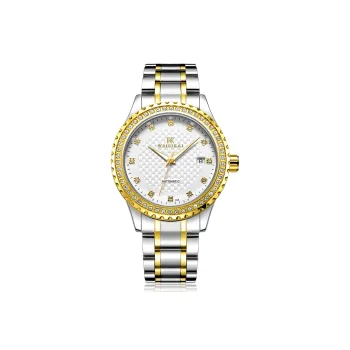 WSK Mechanical Movement Steel Strap Women's Watch White Dial