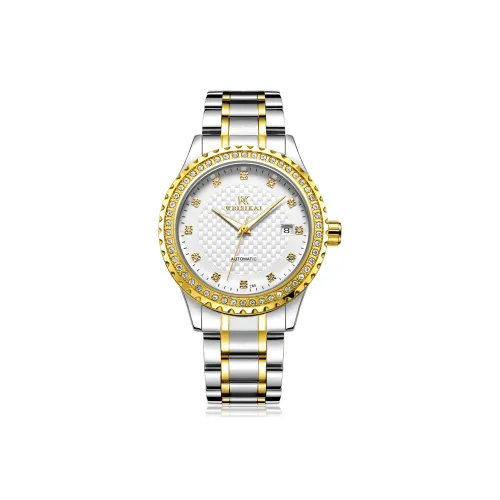 WSK Mechanical Movement Steel Strap Women's Watch White Dial