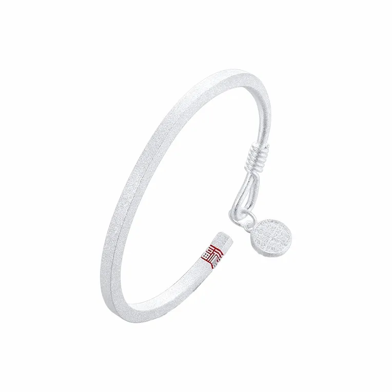 CHINA GOLD 999 Fine Silver Bangles Women's-0