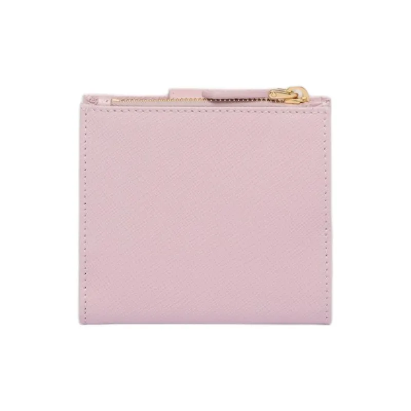 PRADA Saffiano Calfskin Wallet Women's Snow Pink-2
