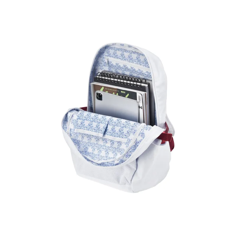 SRRW Polyester Student Backpack Unisex White-3