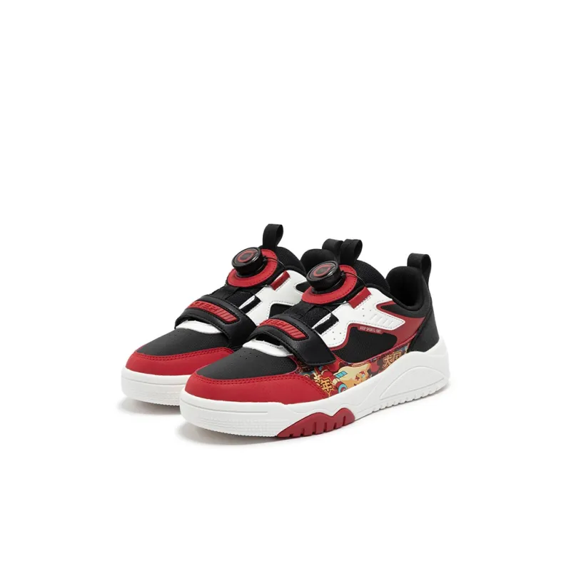 XTEP Wear Resistant Support Low Top Kids' Skateboarding Shoes Black Transcend Red Kids'-1