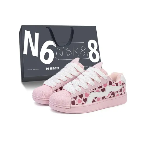 N6K8 Anti Slip Wear Resistant Low Top Skateboard Shoes Women's Pink Gift Box Set