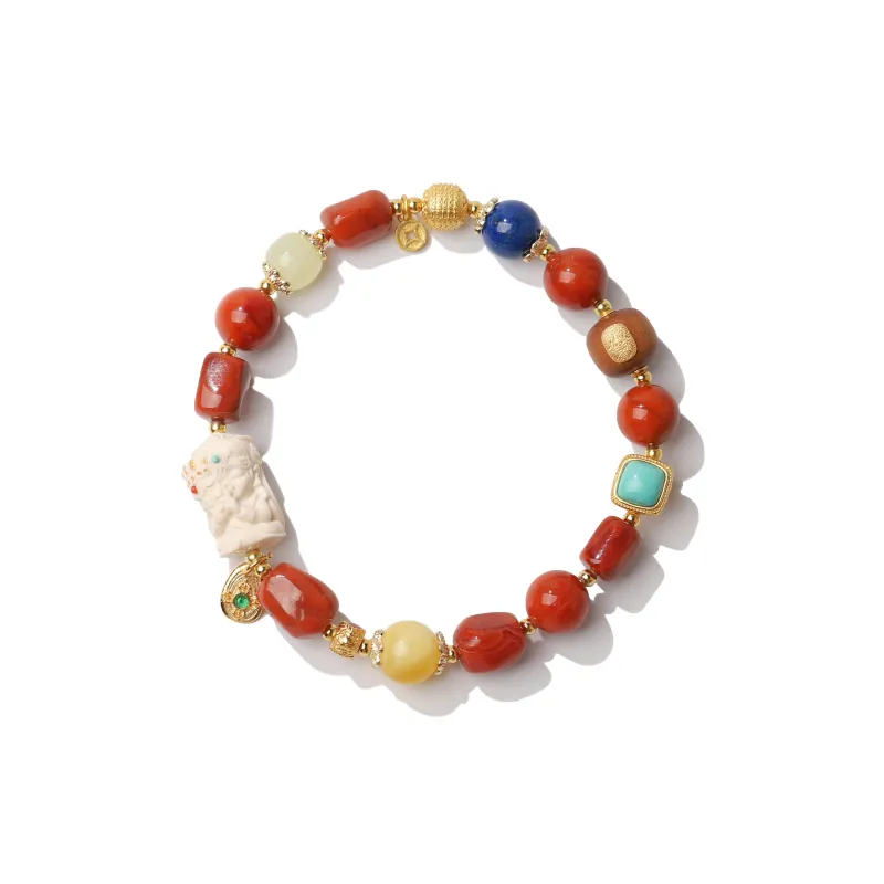 YUANYUANRUYI South Red Agate Fine Jade Bracelets Unisex-4