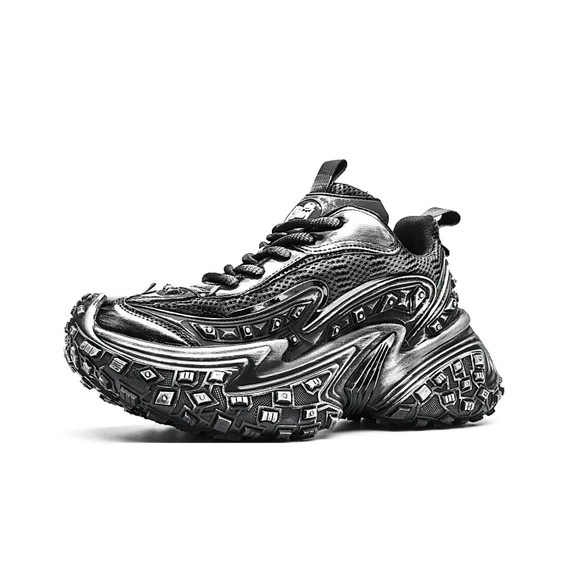 MVA Impact Resistant Wear Resistant Lightweight Breathable Slip Resistant Low Top Chunky Sneakers Unisex Galaxy Black-2
