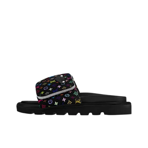 Takashi Murakami x LOUIS VUITTON Slide Slippers Women's Black