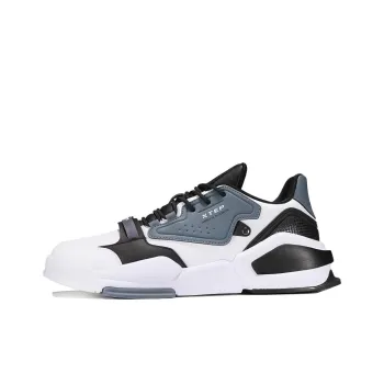 XTEP Cushioning Lightweight Breathable Low Top Skateboard Shoes Men's White Black Gray
