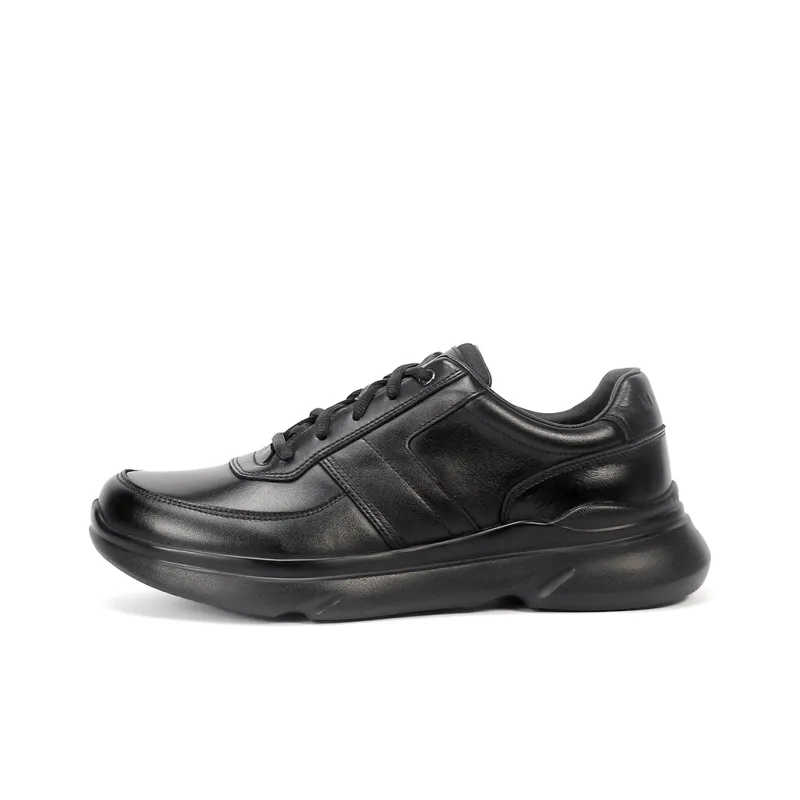 MYFULER Wear Resistant Low Top Casual Shoes Men's Black-0