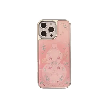 QIZHENG TPU Material New Chinese Style Pink Gourd Phone Case Compatible With Apple 16 Pro Max/15/14/13/12/11