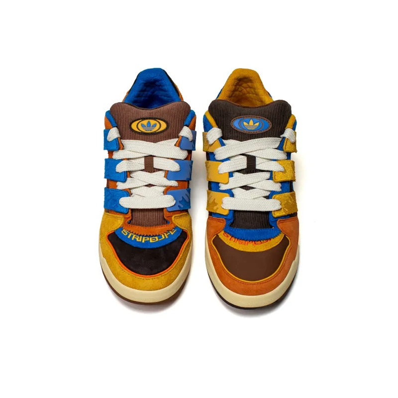 Adidas Originals FORUM Anti-Slip Wear-Resistant Low-Top Skateboard Shoes Unisex Brown Blue-4