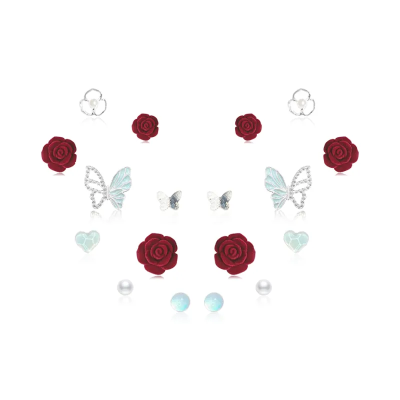 GIFU S925 Silver Stud Stud Earrings Women's-9