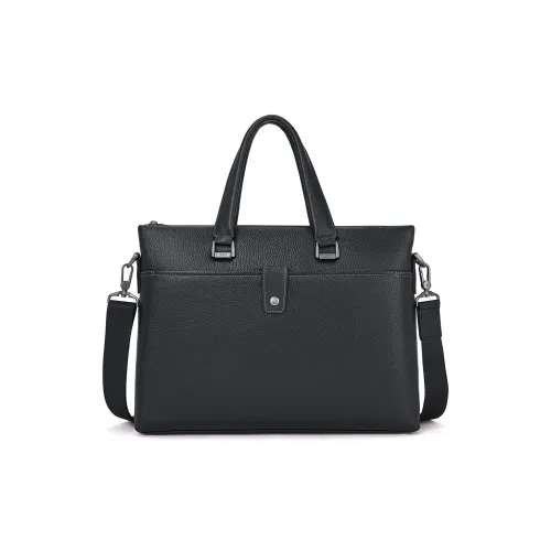 ROBERTA DI CAMERINO Cow Leather Briefcase Medium Size Men's Black