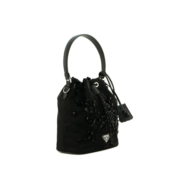 PRADA Polyamide Bucket Bag, Shoulder Bag, Crossbody Bag, Handbag Women's Black-1