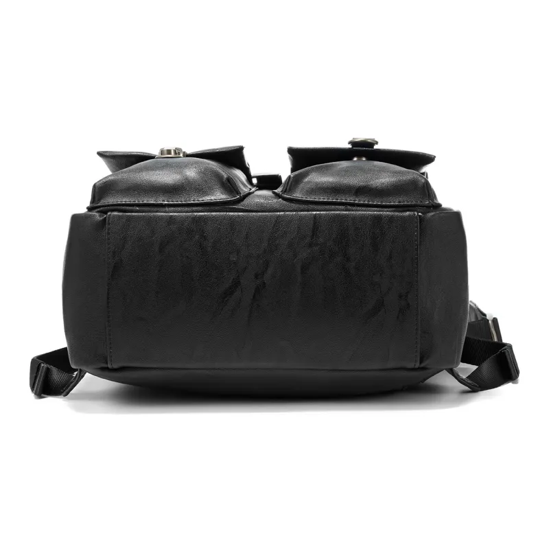 Yawei Kuroda PU Backpack Unisex Black-5