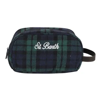 MC2 SAINT BARTHELEMY Wool Makeup Bag Women's Dark Blue