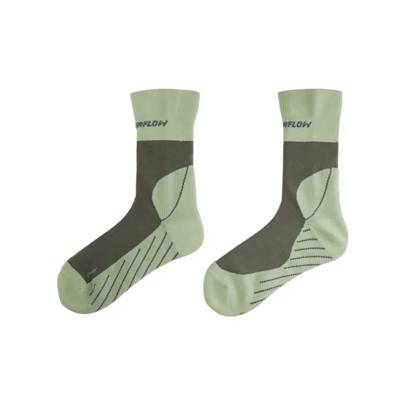 LiNing Outdoor Collection Mid Calf Socks Unisex Sage Green-5