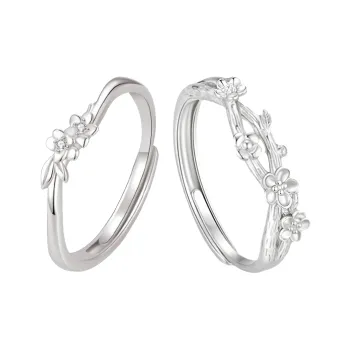 CLARKIA FLOWER S999 Fine Silver Rings Women's