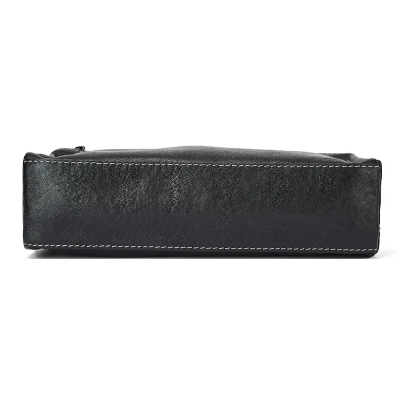 ROBERTA DI CAMERINO Cow Leather Shoulder Bag, Crossbody Bag Regular Men's Black-4