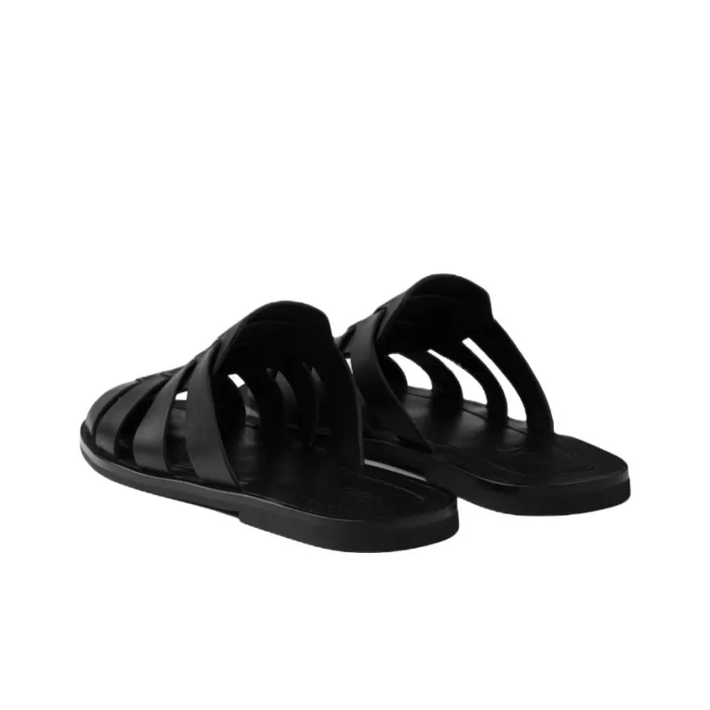 PRADA Wrap toe Slippers Men's Black-4