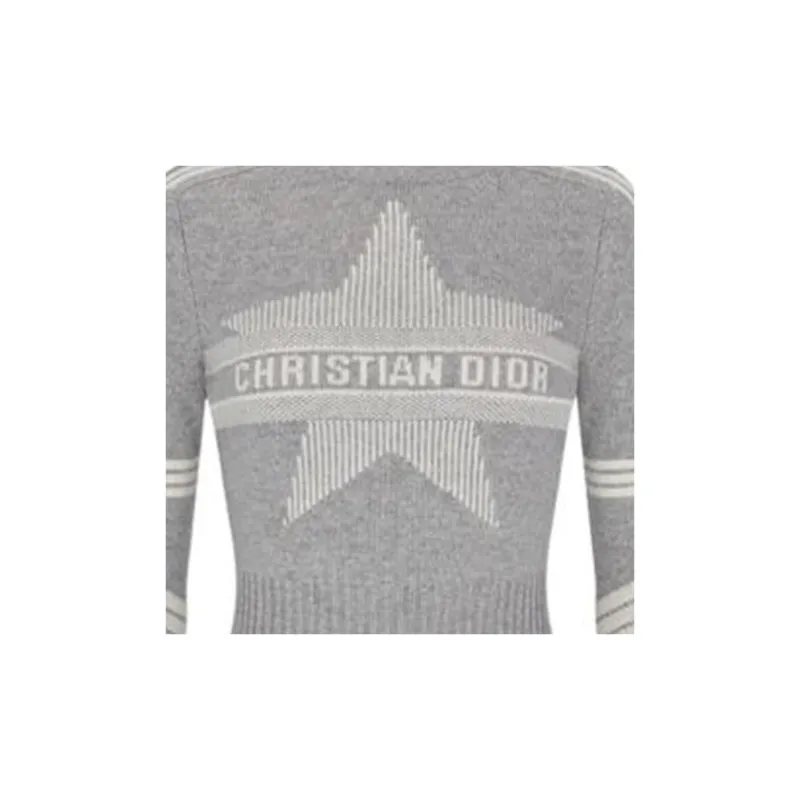 DIOR Quarterly New Products Cashmere Sweaters Women's Gray-4