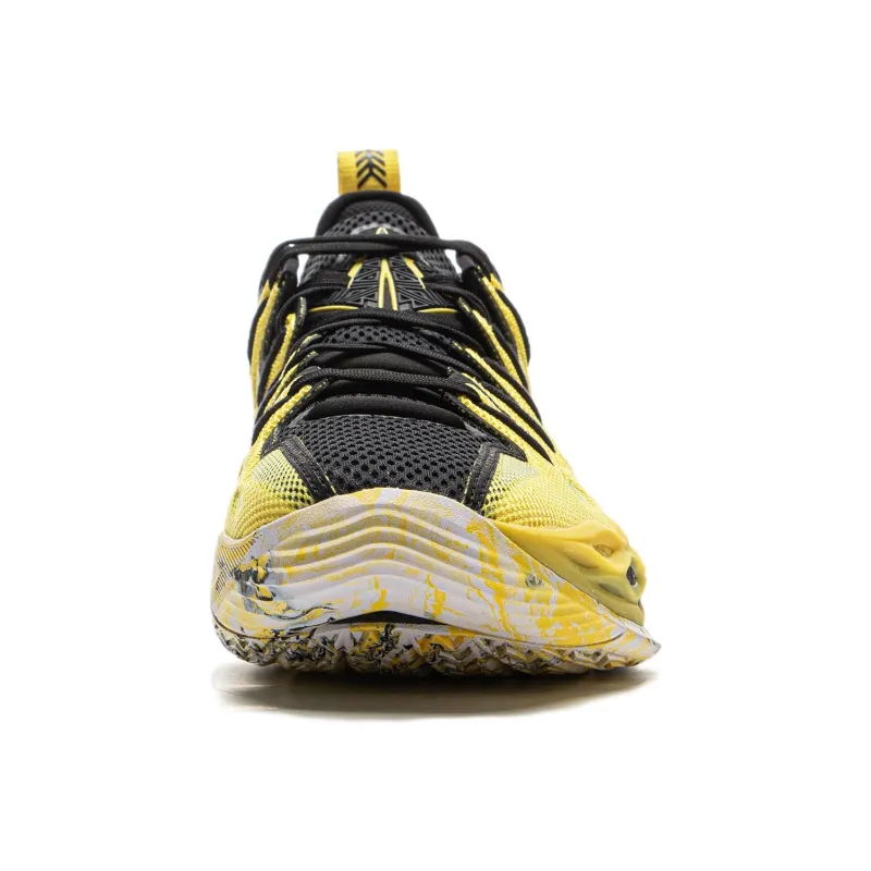 LiNing Buckets Cushioned Slip Resistant Breathable Rebound Basketball Shoes Men's Yellow Black-4