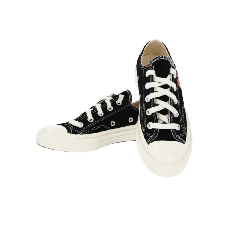 Converse x CDG Play Single Heart Chuck Taylor 70 Wear Resistant Low Top Canvas Shoes Unisex Black-2