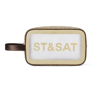 ST&SAT PVC Polyvinyl Chloride Small Square Bag Handbag Clutch Regular Women's Coffee