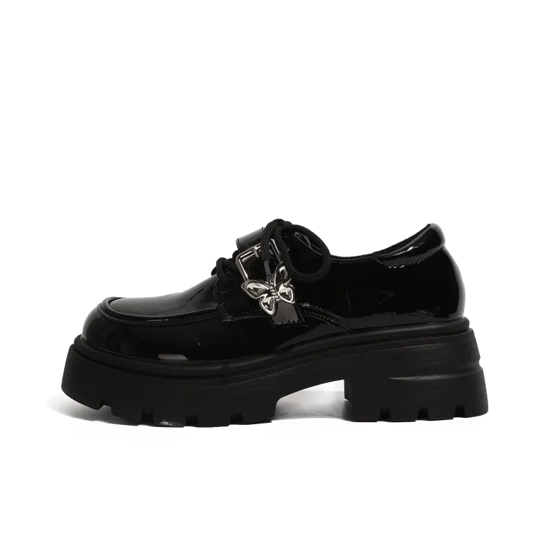 NUNZ Loafers Women's Glossy Black/Matte Black-1