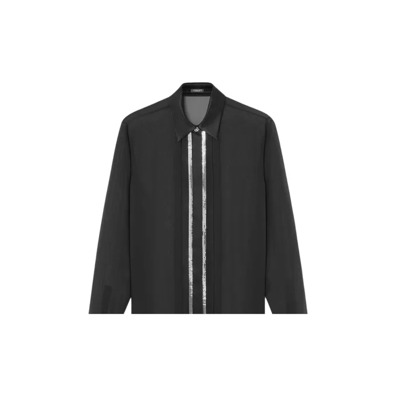 VERSACE Metal Mesh Georgette Shirt-5
