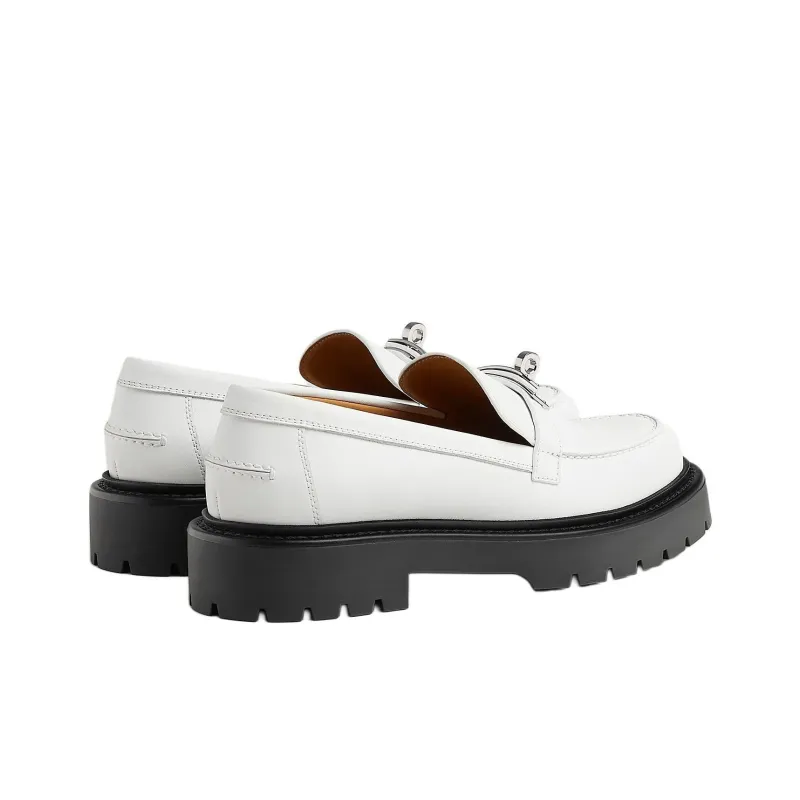 HERMES Icone Loafers Women's White-2