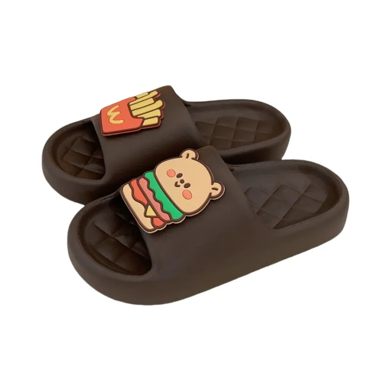 Thin Strips Sandal Slippers Unisex, Black-22